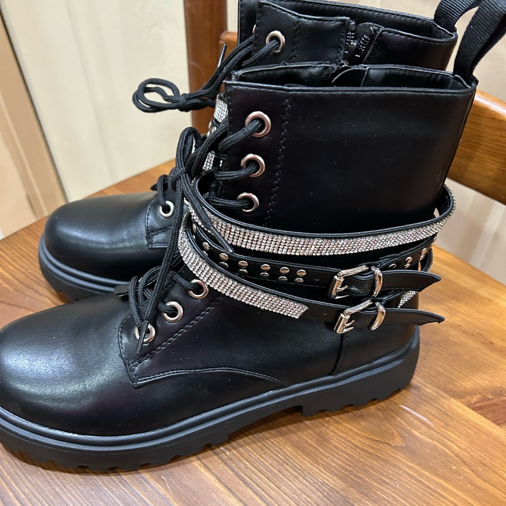 New bling combat boots